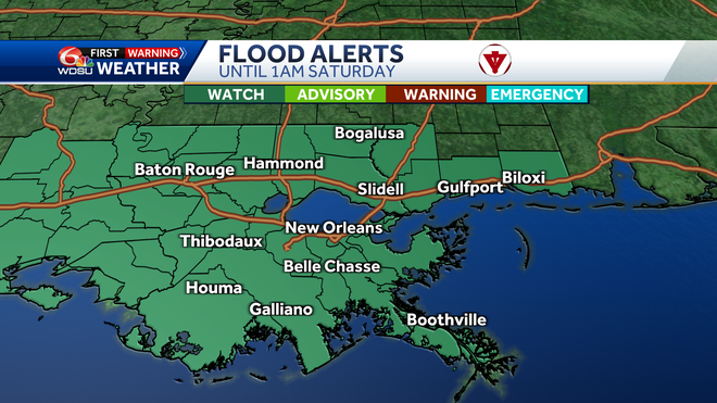 New Orleans weather forecast flood watch rain totals tropic storm