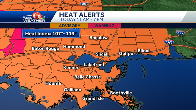 New Orleans heat advisory forecast week