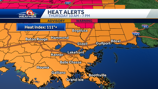New Orleans forecast heat advisory