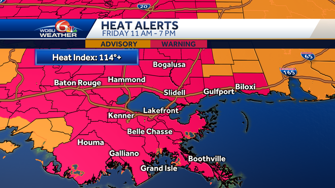 New Orleans forecast excessive heat warning