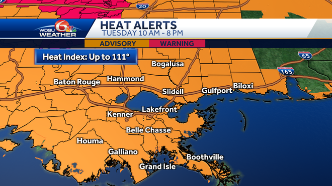 New Orleans forecast tropics excessive heat warnings