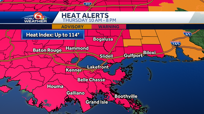 New Orleans excessive heat warning forecast heat wave