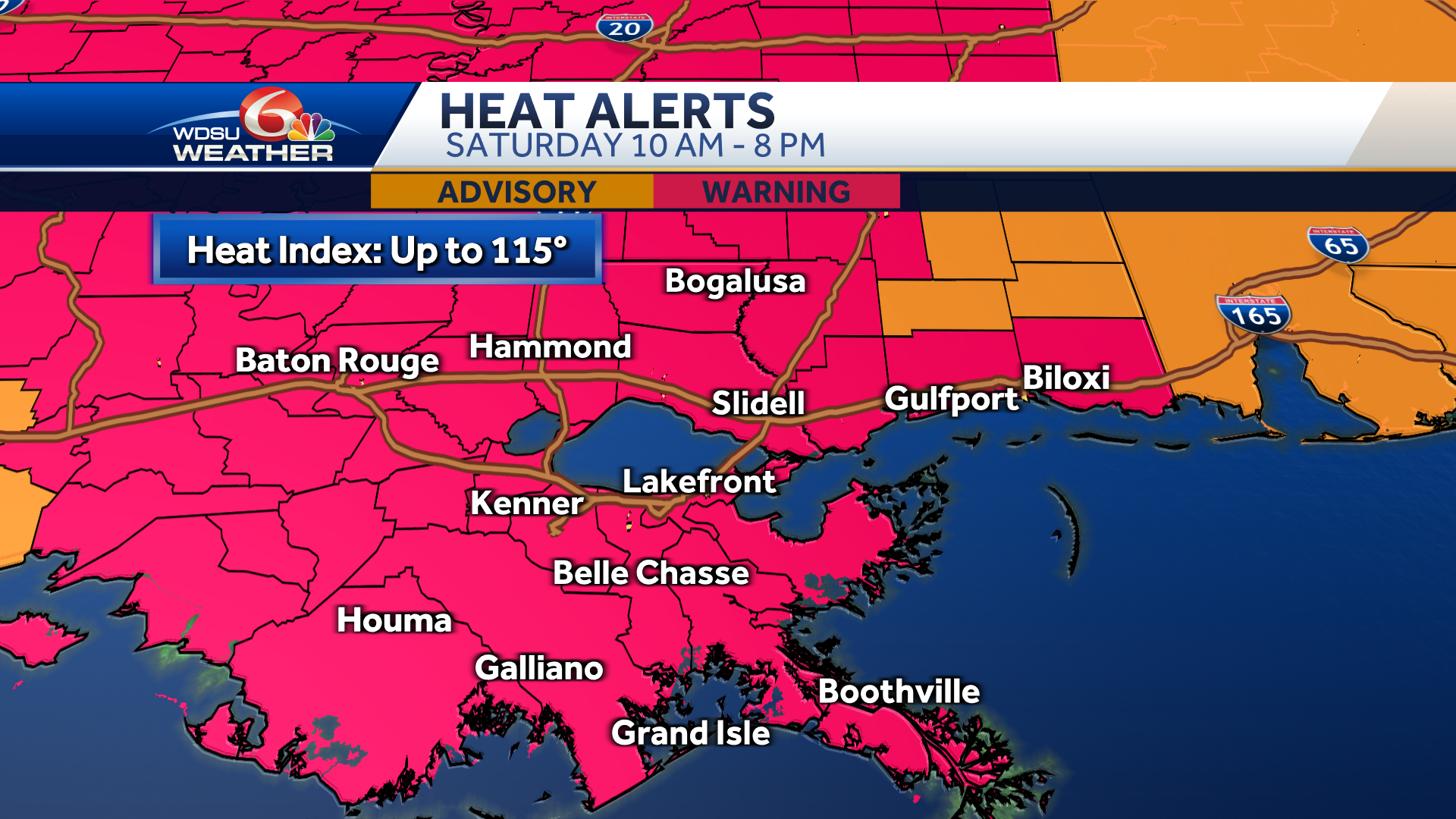 Louisiana New Orleans All Time Record High Excessive Heat Warning