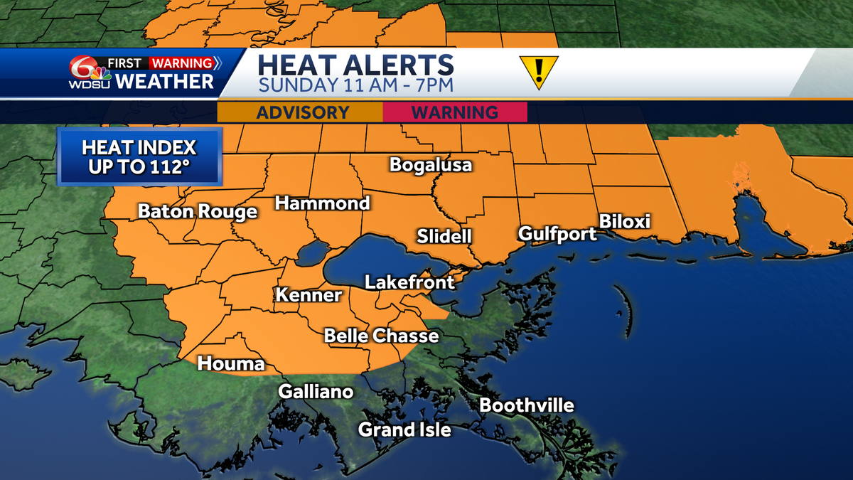 New Orleans weather forecast heat advisory how hot will it get
