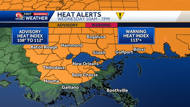 Heat warning for Wednesday