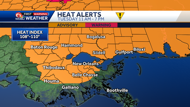 Heat warning for Tuesday