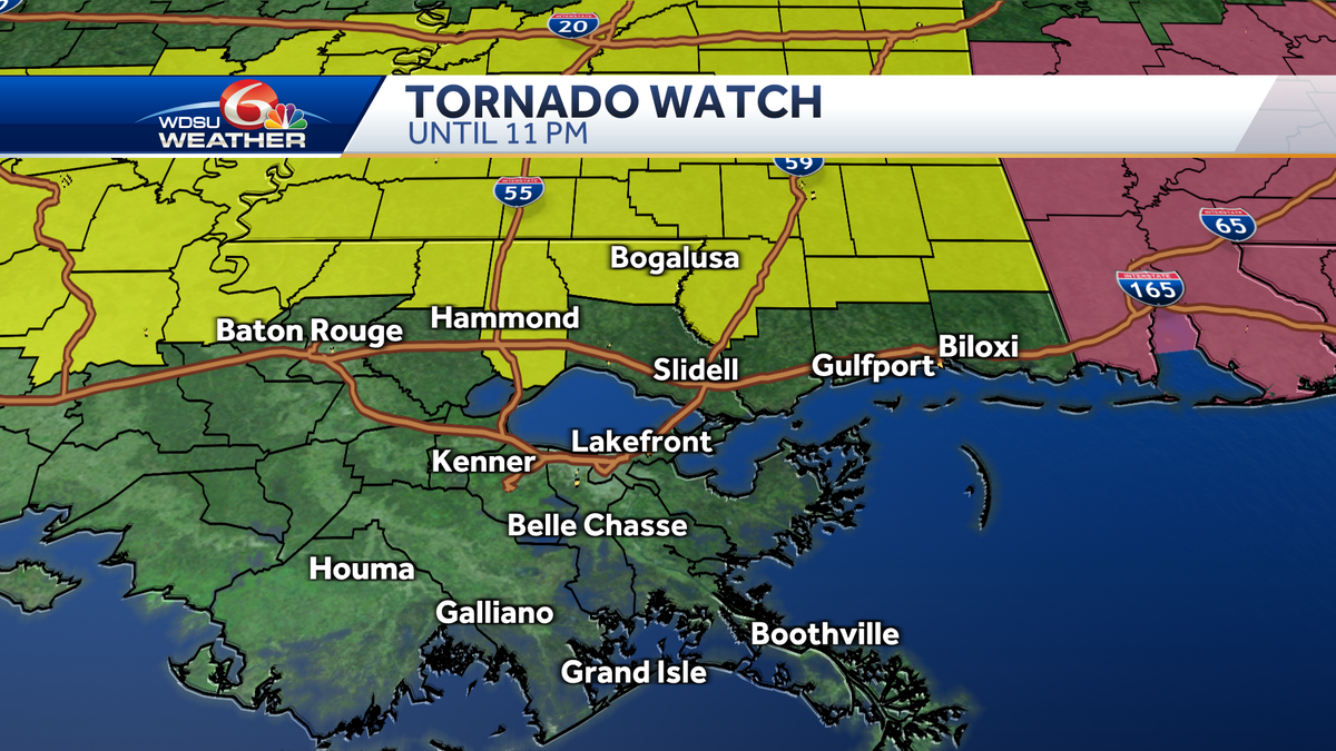 New Orleans tornado watch Northshore