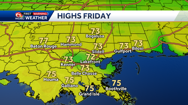 New Orleans forecast freeze warning how cold low temperatures