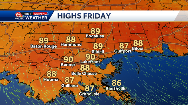 New Orleans weather forecast rain chances high temps rain amounts