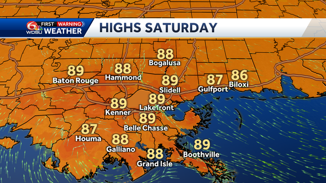 New Orleans weather forecast chance of rain when storms hit