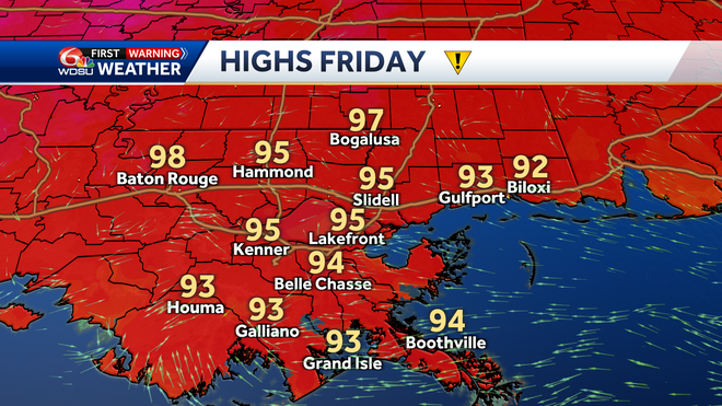 New Orleans weather forecast when will it rain how hot will it be