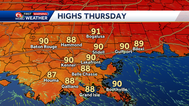 New Orleans weather forecast when will it rain how hot will it be