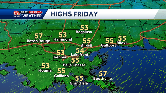 Highs on Friday