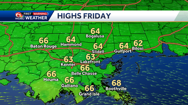 New Orleans weather forecast how cold will it be when will it rain