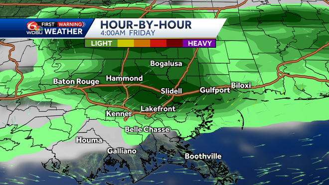New Orleans Louisiana weather forecast record highs severe storms