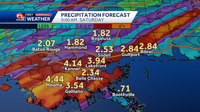 New Orleans flood threat severe storms heavy rain