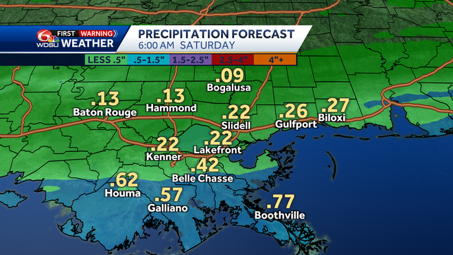 Rain forecast for Saturday morning