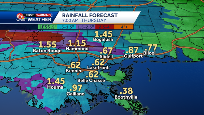New Orleans weather forecast when will it rain this week how cold