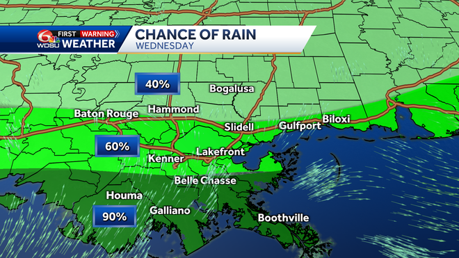 New Orleans weather forecast Hurricane Beryl rain chances temps