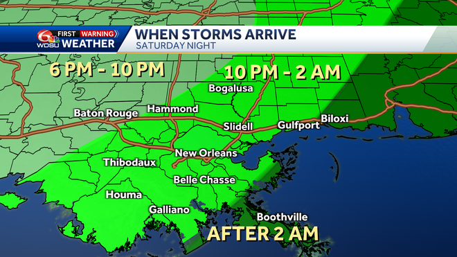 storms arrival saturday night