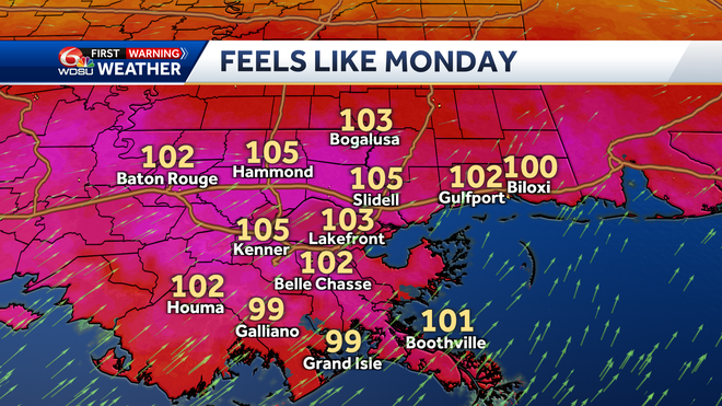 New Orleans weather forecast rain chance high temp tropic outlook