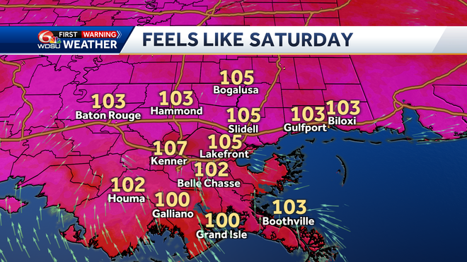 New Orleans weather weekend forecast high temp rain chance tropic
