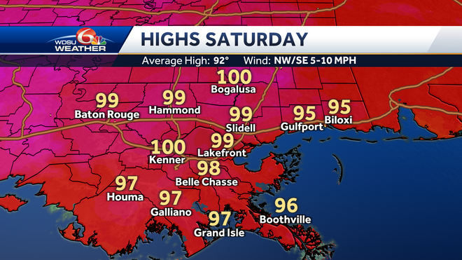 New Orleans forecast excessive heat warning weekend forecast