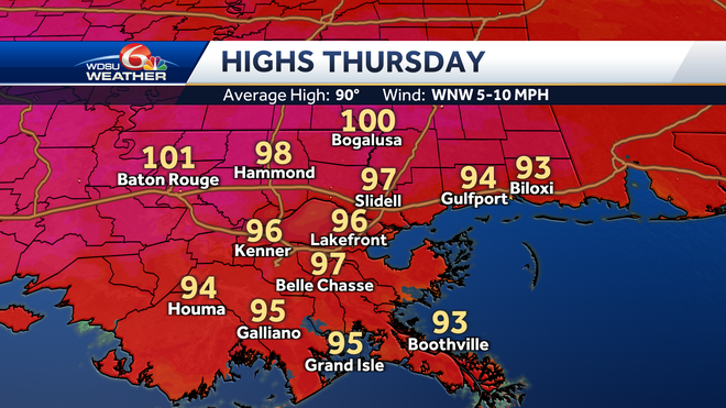New Orleans forecast heat advisory weather impact day
