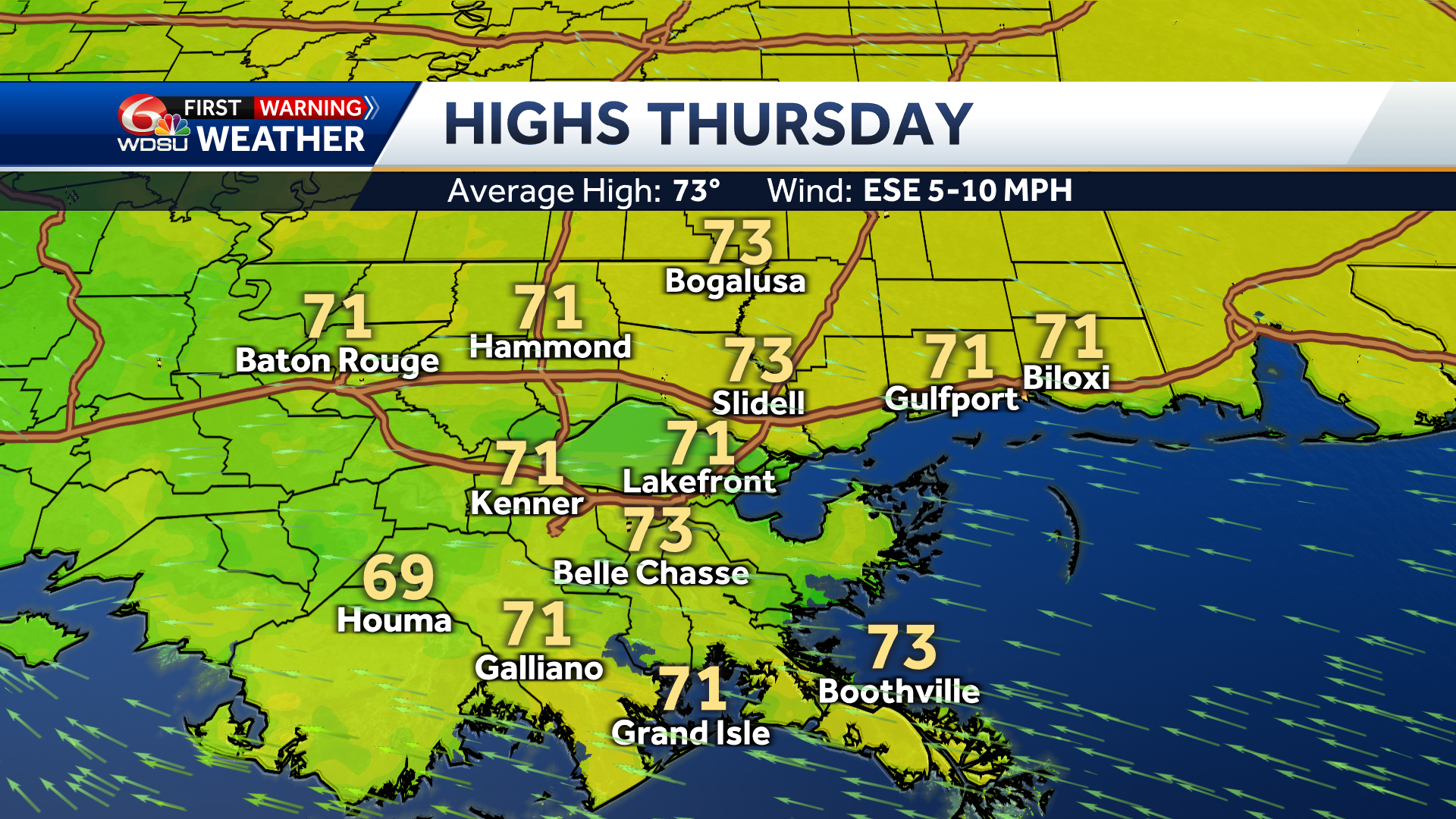 New Orleans weather forecast rain chances high temperature hail - WDSU