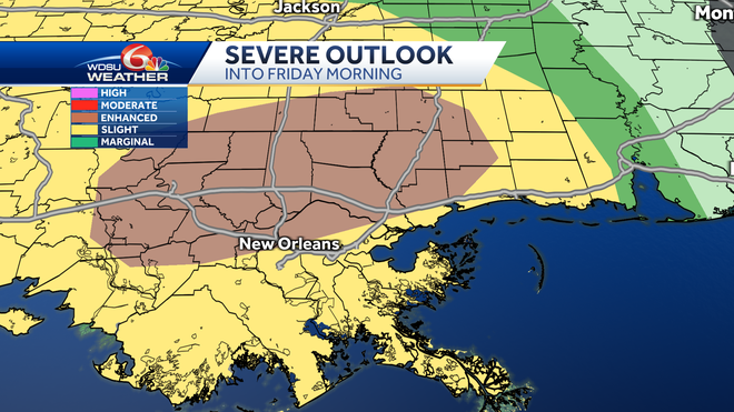 New Orleans metro area could see severe weather Friday