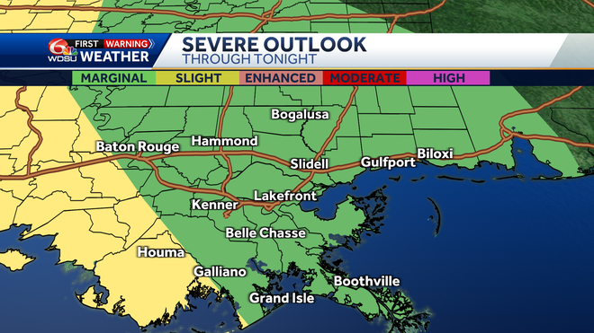 New Orleans weather forecast will a tornado hit tonight flooding