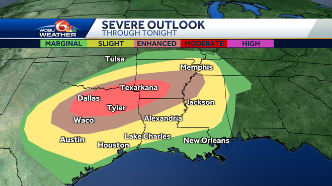 New Orleans severe storms cooler weekend