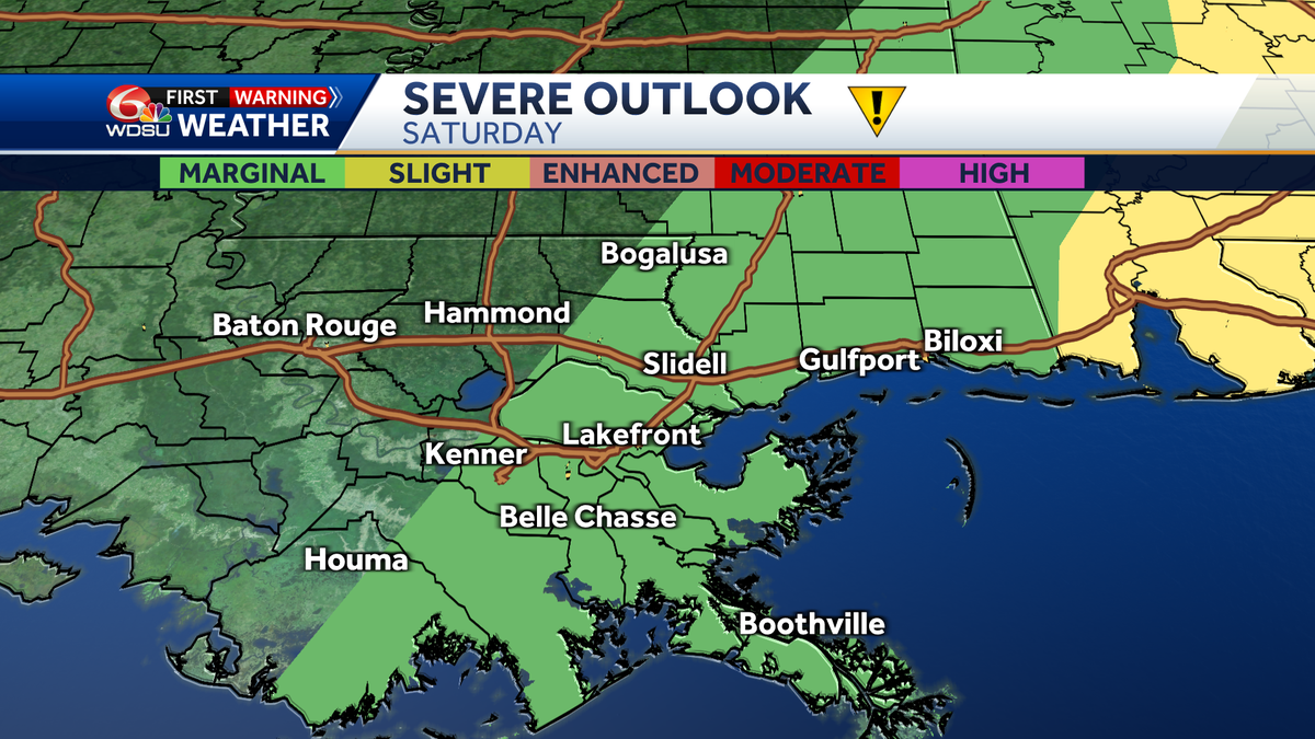 New Orleans flood threat severe storms heavy rain
