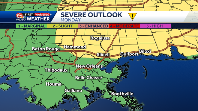 New Orleans weather forecast rain chance high temp tropic outlook