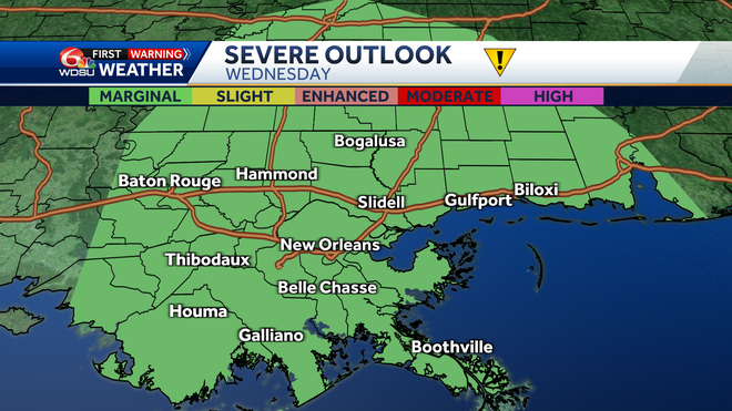 New Orleans weather forecast when are severe storms possible