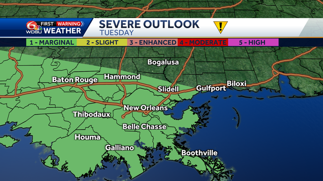 New Orleans weather forecast rain chance high temp tropic outlook