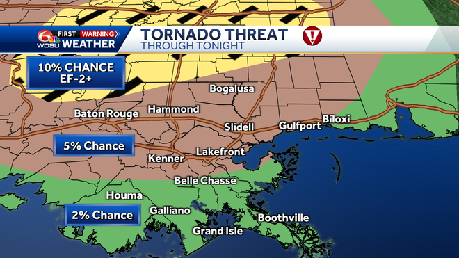 New Orleans weather forecast when severe storms arrive tornadoes