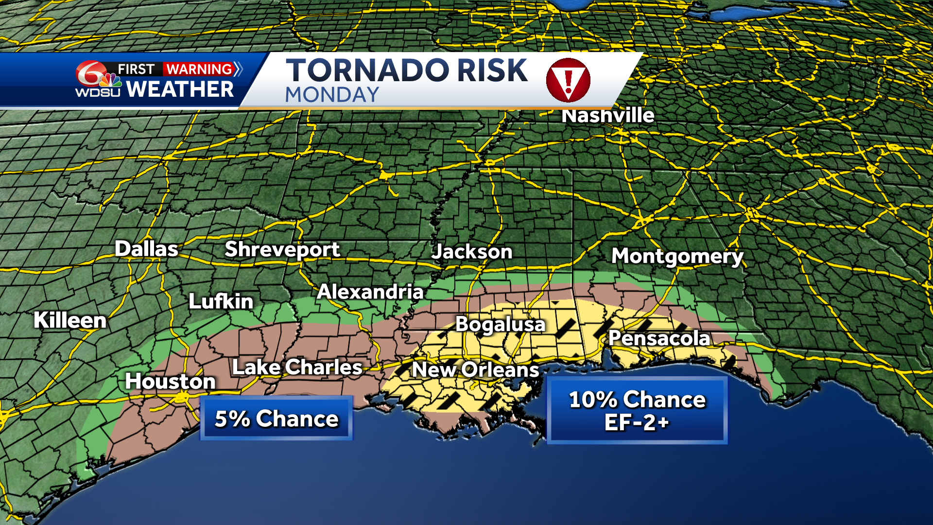 New Orleans Forecast Severe Storms Tornadoes Flooding High Winds