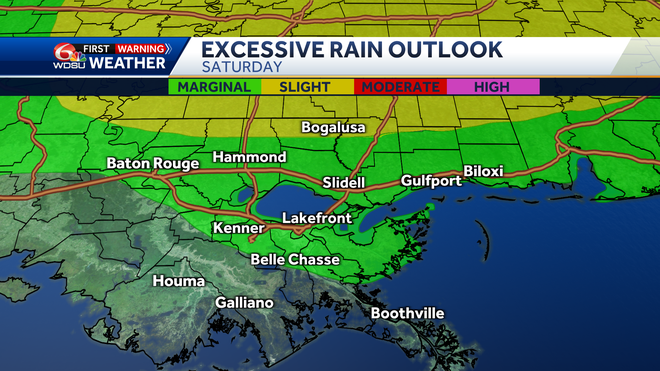 New Orleans weather forecast chance of rain when storms hit