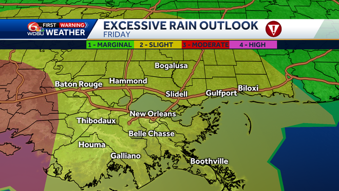 New Orleans weather forecast flood watch rain totals tropic storm