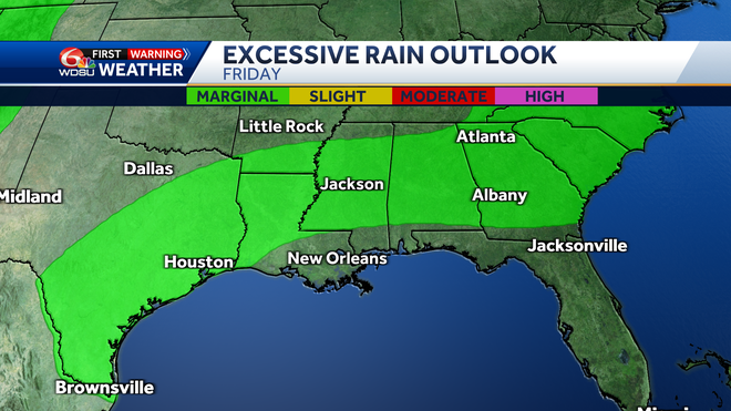 Risk of excessive rainfall on WPC Day 5