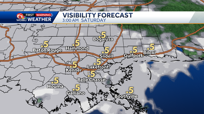 Fog is forecast this evening