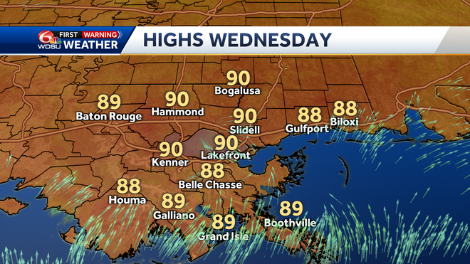 New Orleans weather forecast rain chance high temp tropic outlook