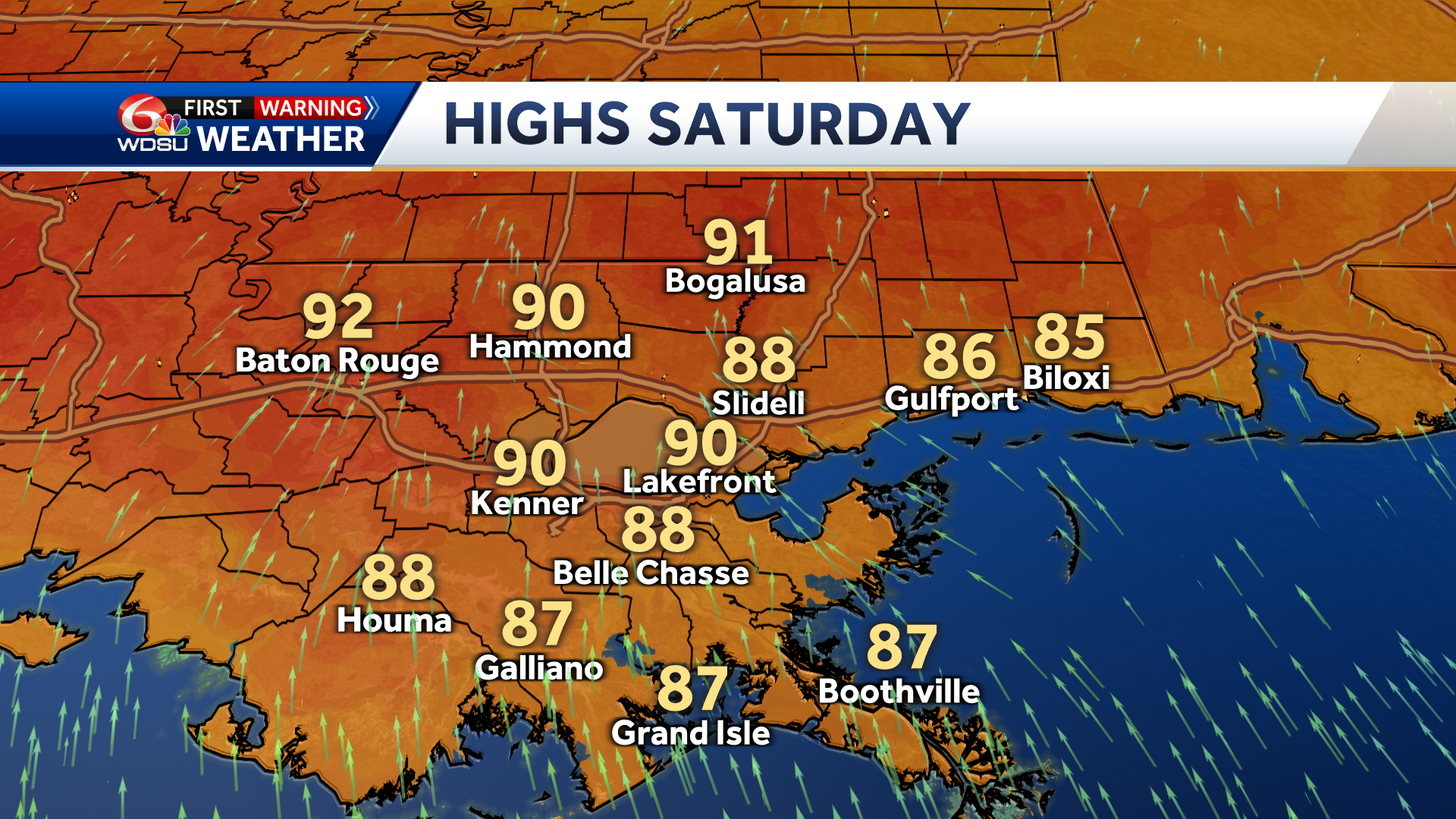 New Orleans Memorial Day weekend forecast high temp rain chances - WDSU
