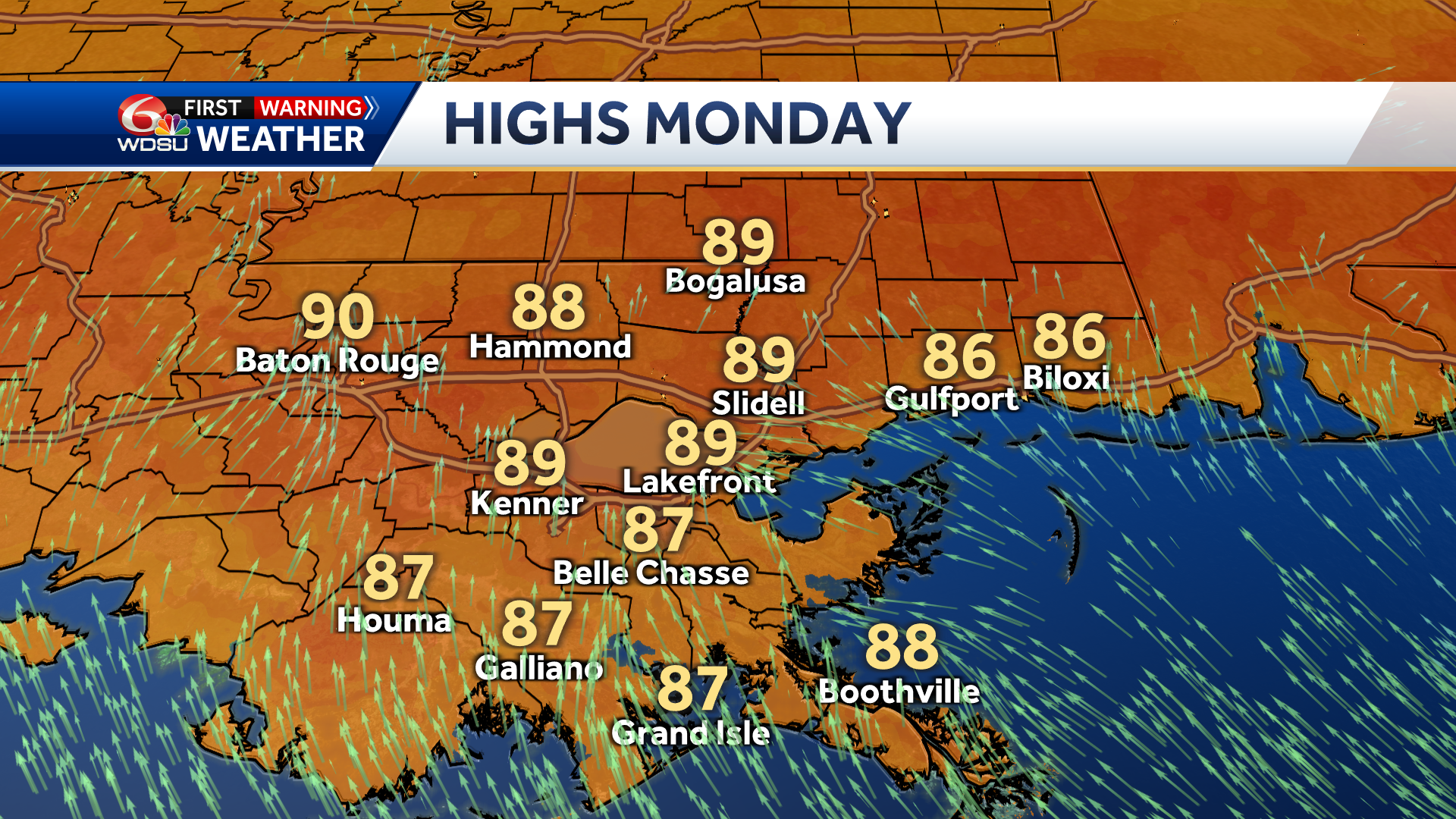 New Orleans Memorial Day weekend forecast high temp rain chances - WDSU