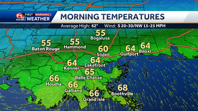 New Orleans weather forecast when does heavy rain begin how much
