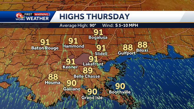 New Orleans weather forecast rain chances high temp flood chance