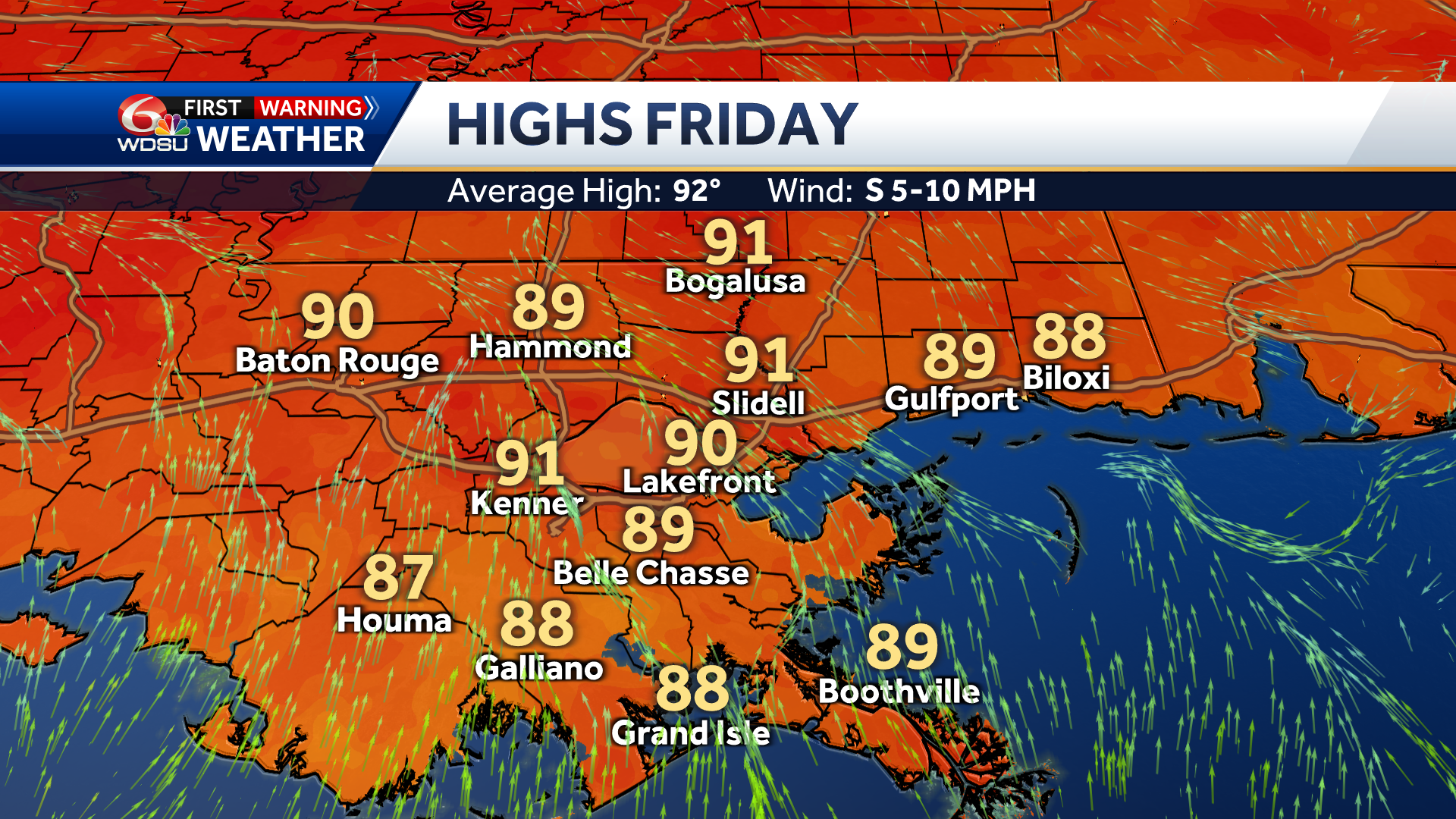 New Orleans weather forecast high temp rain chances Gulf forecast - WDSU