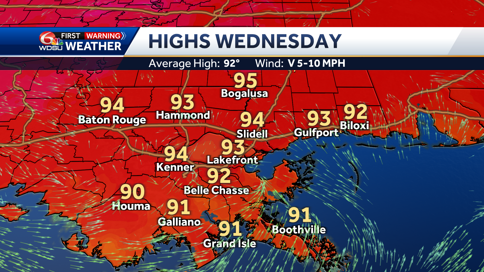 New Orleans weather forecast heat advisory high temp rain chances - WDSU