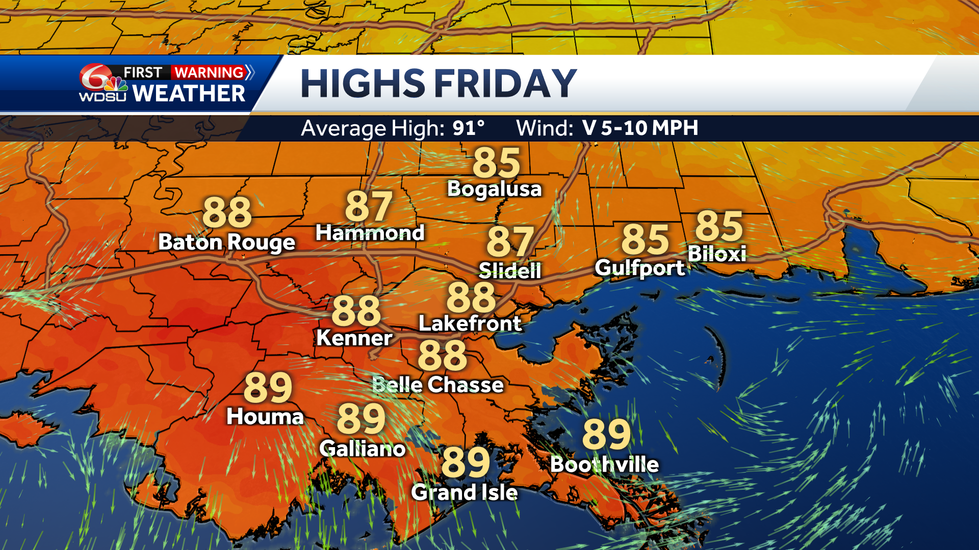 New Orleans weather Labor Day weekend forecast rain chances temps - WDSU